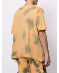 T-shirt girocollo effetto tie-dye gialla di Alchemist