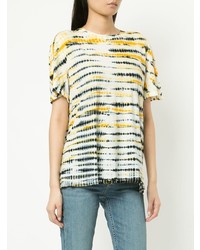 T-shirt girocollo effetto tie-dye gialla di Proenza Schouler