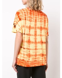 T-shirt girocollo effetto tie-dye gialla di Proenza Schouler