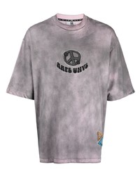 T-shirt girocollo effetto tie-dye grigia di AAPE BY A BATHING APE