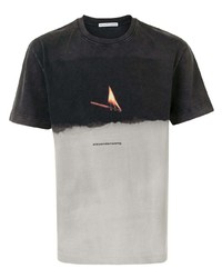 T-shirt girocollo effetto tie-dye grigia di Alexander Wang