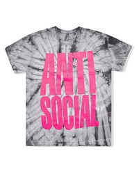 T-shirt girocollo effetto tie-dye grigia di Anti Social Social Club
