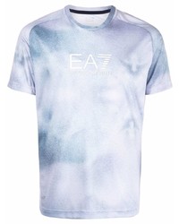 T-shirt girocollo effetto tie-dye grigia di Ea7 Emporio Armani