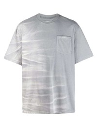 T-shirt girocollo effetto tie-dye grigia di Feng Chen Wang