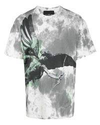 T-shirt girocollo effetto tie-dye grigia di John Richmond