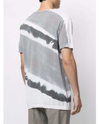 T-shirt girocollo effetto tie-dye grigia di Kiton