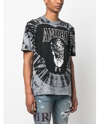 T-shirt girocollo effetto tie-dye grigia di Amiri