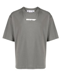 T-shirt girocollo effetto tie-dye grigia di Off-White