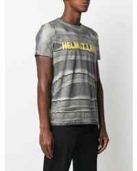 T-shirt girocollo effetto tie-dye grigia di Helmut Lang