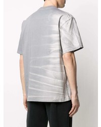 T-shirt girocollo effetto tie-dye grigia di Feng Chen Wang