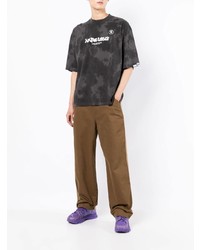 T-shirt girocollo effetto tie-dye grigio scuro di AAPE BY A BATHING APE