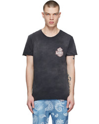 T-shirt girocollo effetto tie-dye grigio scuro di Alchemist