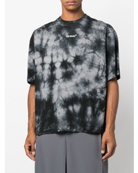 T-shirt girocollo effetto tie-dye grigio scuro di Off-White