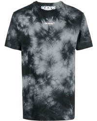 T-shirt girocollo effetto tie-dye grigio scuro di Off-White