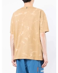 T-shirt girocollo effetto tie-dye marrone chiaro di AAPE BY A BATHING APE