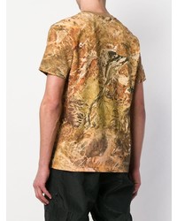 T-shirt girocollo effetto tie-dye marrone chiaro di Heron Preston