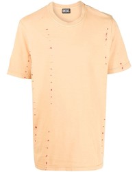 T-shirt girocollo effetto tie-dye marrone chiaro di Diesel