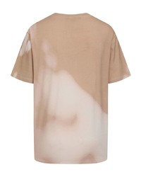 T-shirt girocollo effetto tie-dye marrone chiaro di Shanghai Tang