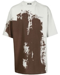 T-shirt girocollo effetto tie-dye marrone di A-Cold-Wall*
