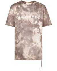 T-shirt girocollo effetto tie-dye marrone di Mastermind Japan