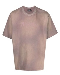 T-shirt girocollo effetto tie-dye marrone di Pleasures