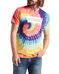 T-shirt girocollo effetto tie-dye multicolore
