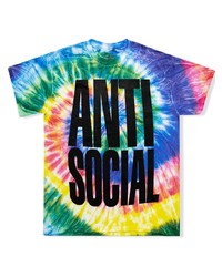 T-shirt girocollo effetto tie-dye multicolore di Anti Social Social Club