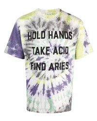 T-shirt girocollo effetto tie-dye multicolore di Aries