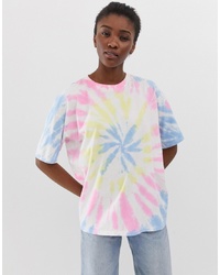 T-shirt girocollo effetto tie-dye multicolore di ASOS DESIGN