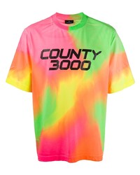 T-shirt girocollo effetto tie-dye multicolore di Marcelo Burlon County of Milan