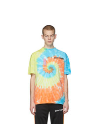T-shirt girocollo effetto tie-dye multicolore di Palm Angels