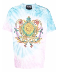 T-shirt girocollo effetto tie-dye multicolore di VERSACE JEANS COUTURE