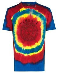 T-shirt girocollo effetto tie-dye multicolore di Versace