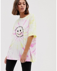 T-shirt girocollo effetto tie-dye multicolore di Weekday