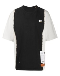 T-shirt girocollo effetto tie-dye nera e bianca di Heron Preston