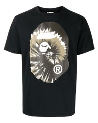 T-shirt girocollo effetto tie-dye nera di A Bathing Ape