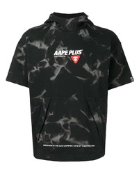 T-shirt girocollo effetto tie-dye nera di AAPE BY A BATHING APE