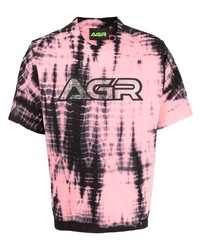 T-shirt girocollo effetto tie-dye nera di AG
