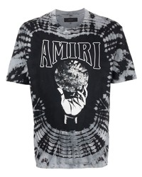 T-shirt girocollo effetto tie-dye nera di Amiri
