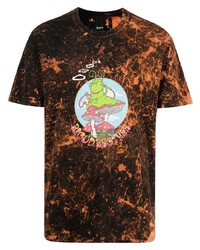T-shirt girocollo effetto tie-dye nera di Blood Brother