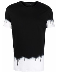 T-shirt girocollo effetto tie-dye nera di Daniele Alessandrini