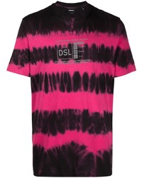 T-shirt girocollo effetto tie-dye nera di Diesel