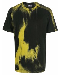T-shirt girocollo effetto tie-dye nera di Diesel