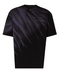 T-shirt girocollo effetto tie-dye nera di Feng Chen Wang