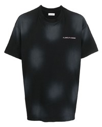 T-shirt girocollo effetto tie-dye nera di Flaneur Homme