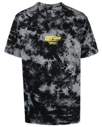T-shirt girocollo effetto tie-dye nera di Izzue