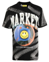 T-shirt girocollo effetto tie-dye nera di MARKET