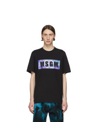 T-shirt girocollo effetto tie-dye nera di MSGM