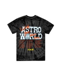 T-shirt girocollo effetto tie-dye nera di Travis Scott Astroworld