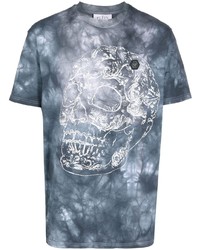 T-shirt girocollo effetto tie-dye nera di Philipp Plein